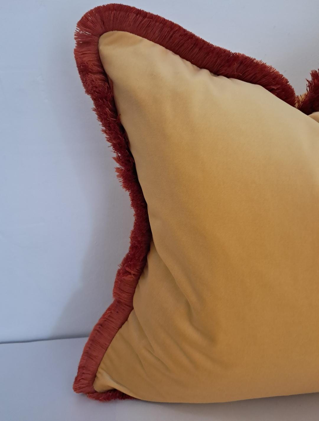 Buttercup Velvet Throw Pillow - Yellow and Orange Cushion - Nursery Decor