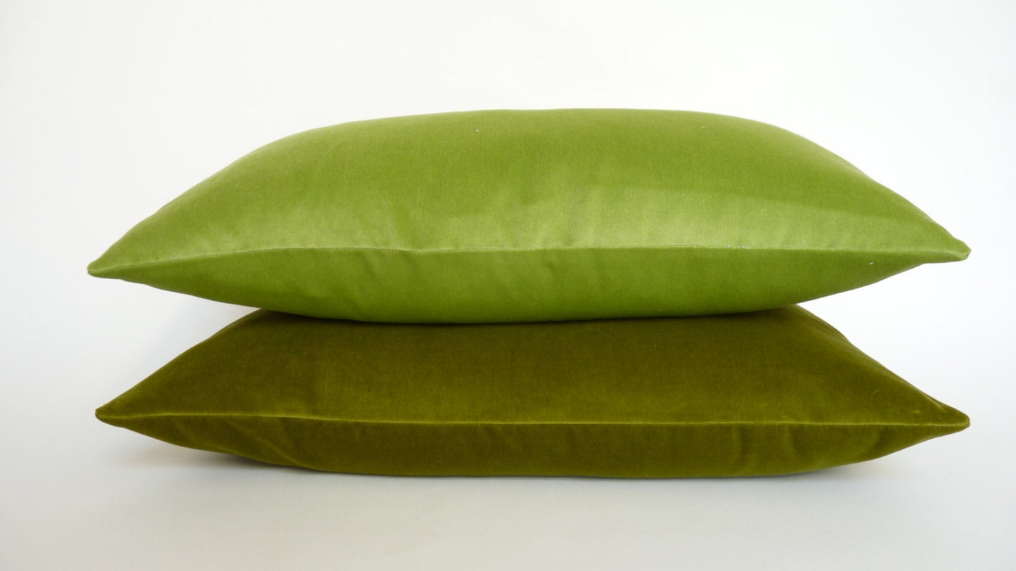 olive green velvet pillow case // green velvet cushion case // green velvet