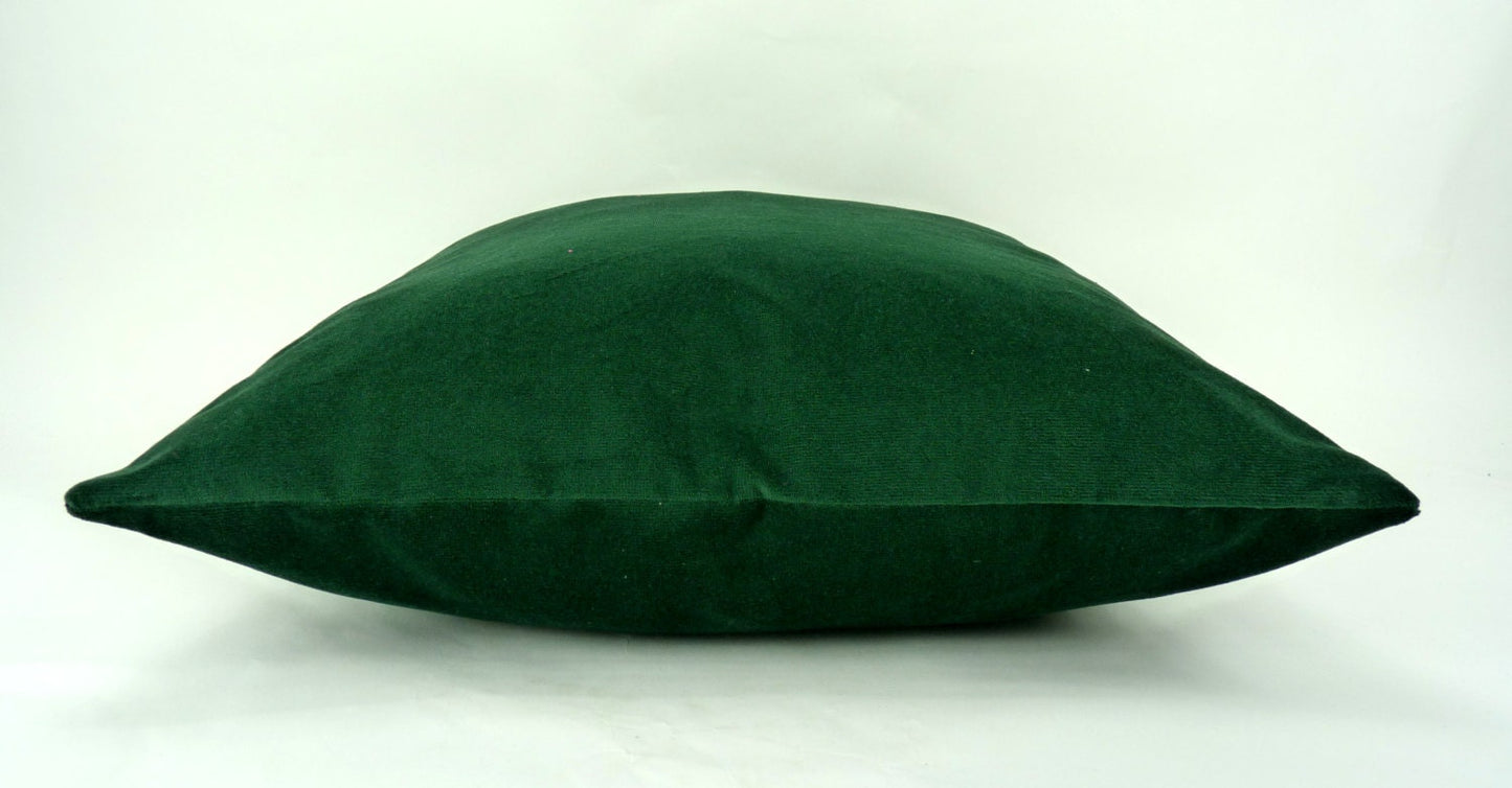 Forest Green Velvet Cushion – Luxury Green Pillow Cover With Cotton Velvet