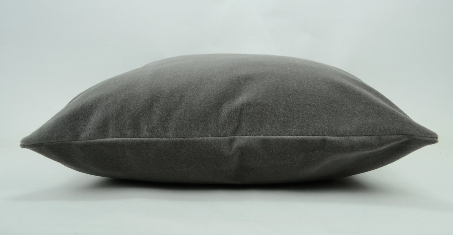 Grey Velvet Pillow | Stone Grey Velvet Cushion Cover With - Luxury Soft Cotton