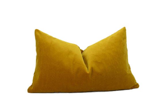 Mustard Velvet Pillow - Soft Velvet Cushion Cover