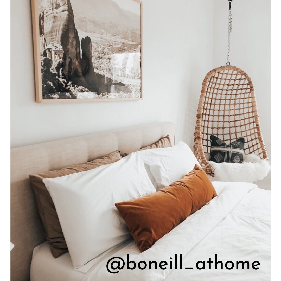 Long Lumbar Pillow - Rust Velvet Cushion Cover | Copper Velvet Decorative Cushion