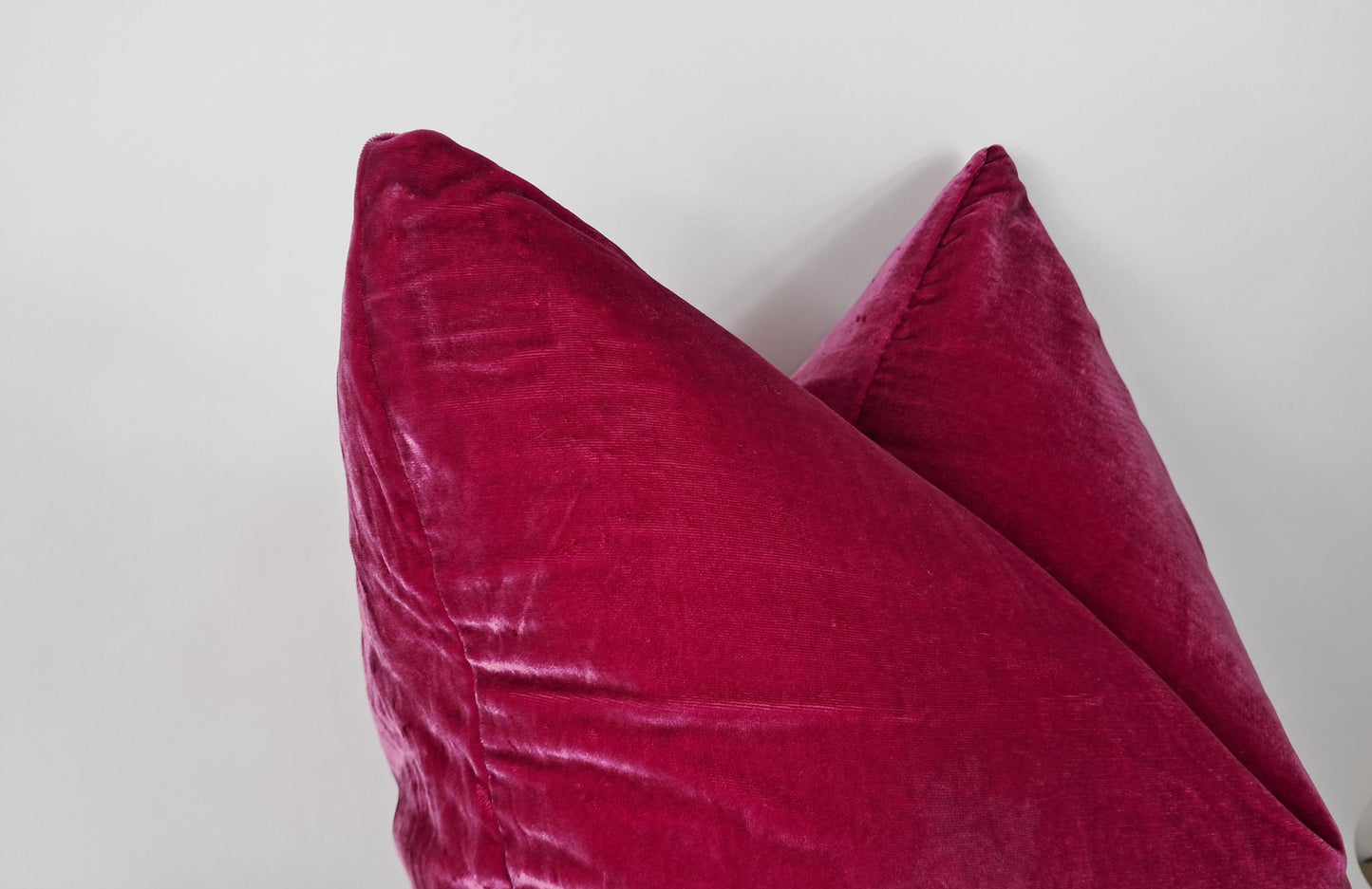 Cerise Silk Velvet Throw Pillow Covers - Silk Fabric Cushion - Pink Home Decor