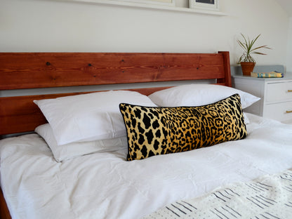 Leopard Velvet Lumbar Pillow – Cheetah Print Pillow - Designer Pillow - Animal Print Cushion
