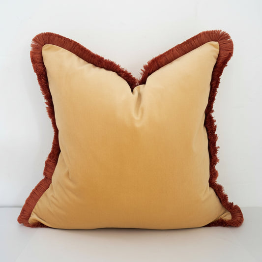 Buttercup Velvet Throw Pillow - Yellow and Orange Cushion - Nursery Decor