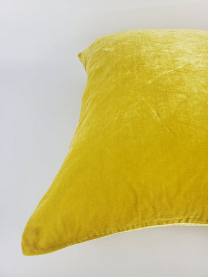 Yellow Silk Velvet Throw Pillow Covers - Yellow Cushion - Spring Home Decor