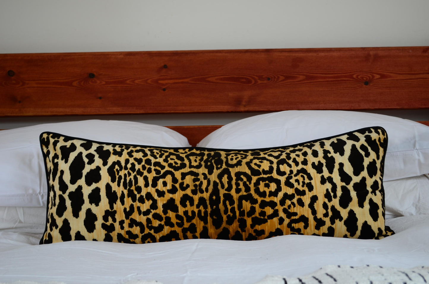 Leopard Velvet Lumbar Pillow – Cheetah Print Pillow - Designer Pillow - Animal Print Cushion