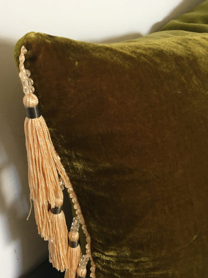 Velvet Pillow Covers, Silk Velvet Cushions, Velvet Tassel Pillows