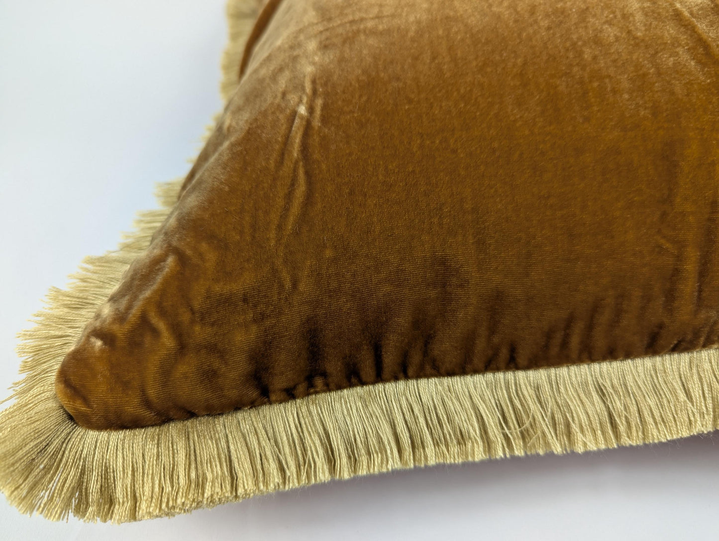 Caramel Silk Velvet Throw Pillow Covers - Silk Velvet Fabric Cushion - Living Room Decor