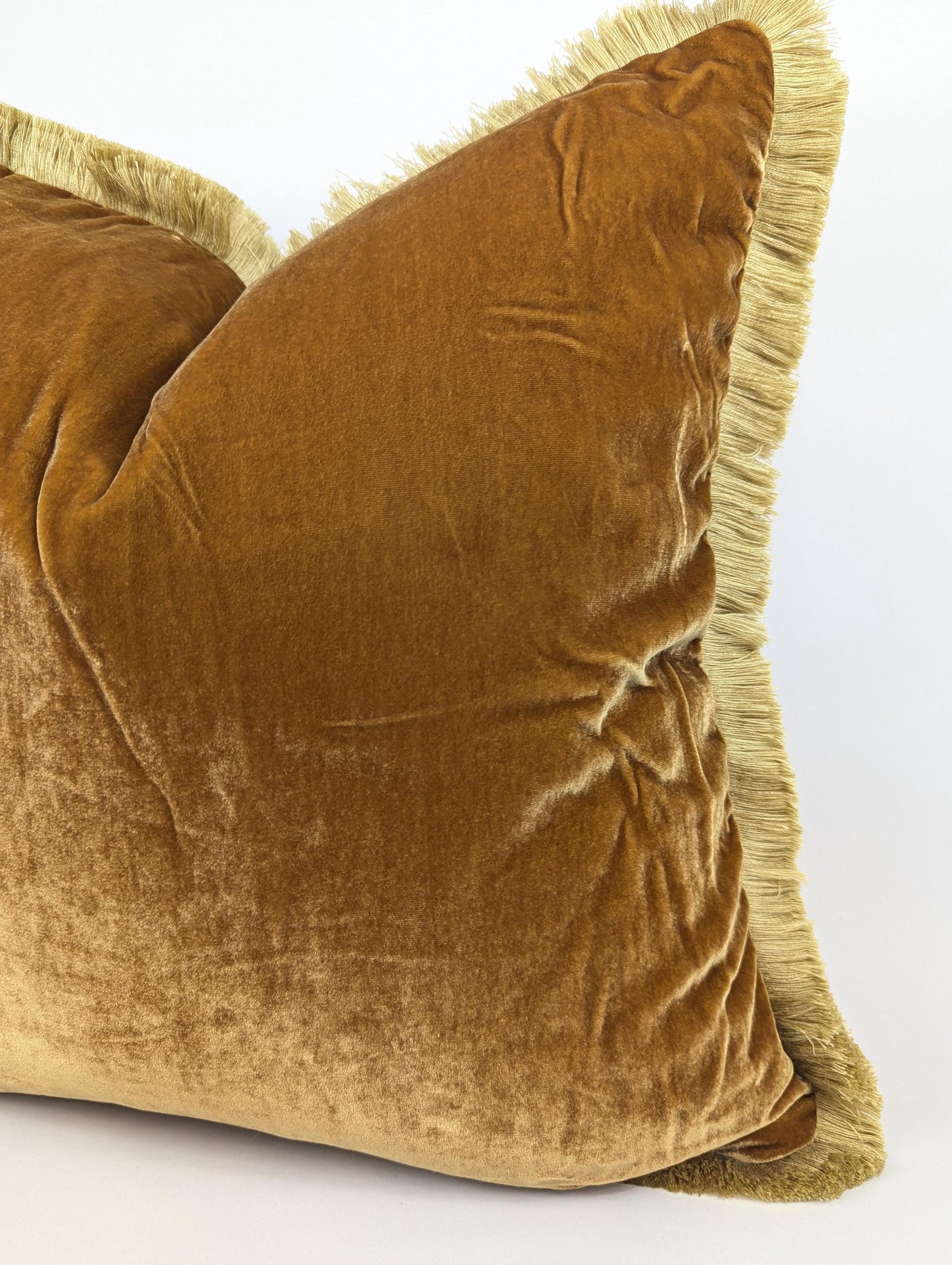 Caramel Silk Velvet Throw Pillow Covers - Silk Velvet Fabric Cushion - Living Room Decor