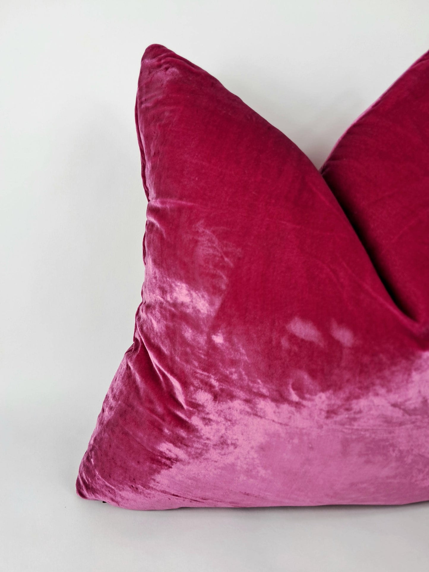 Cerise Silk Velvet Throw Pillow Covers - Silk Fabric Cushion - Pink Home Decor
