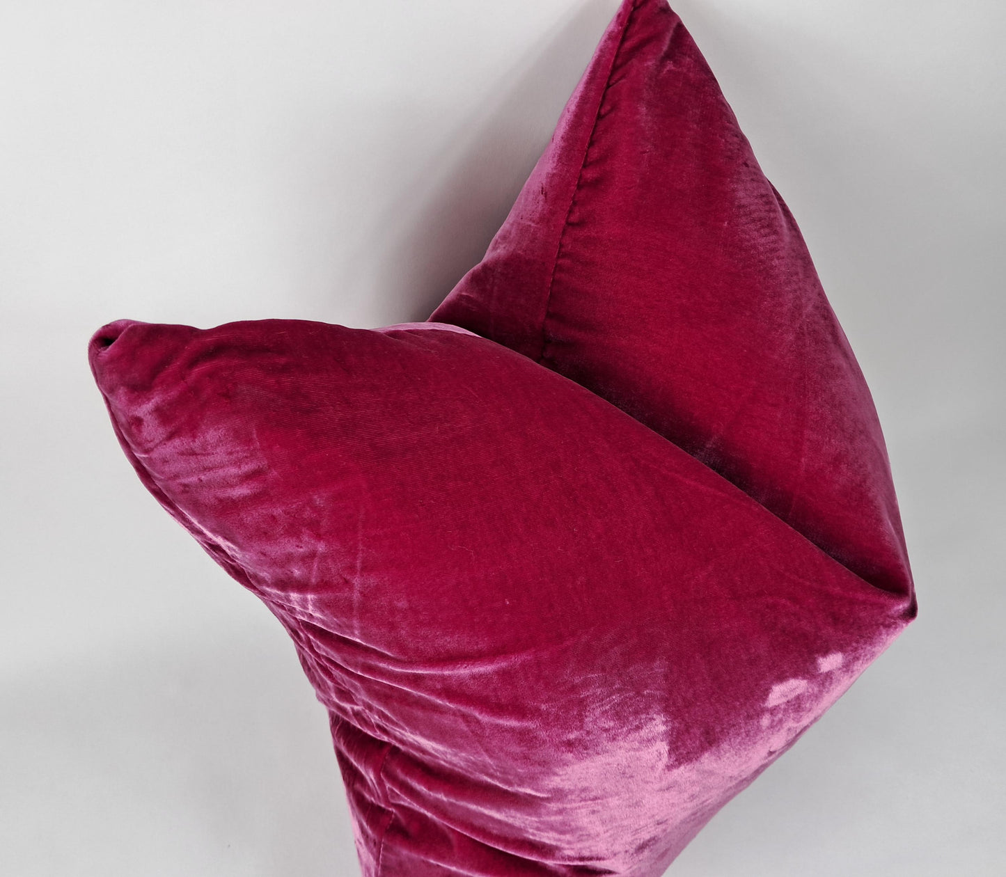Cerise Silk Velvet Throw Pillow Covers - Silk Fabric Cushion - Pink Home Decor