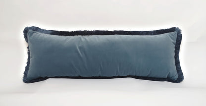 Long Lumbar - Blue Velvet Throw Cushion - Body Pillow
