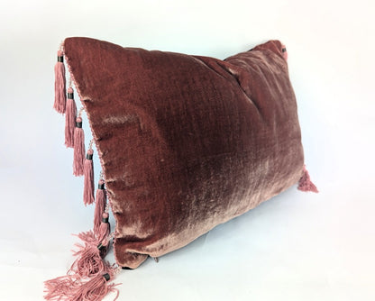 Velvet Pillow Covers, Silk Velvet Cushions, Velvet Tassel Pillows