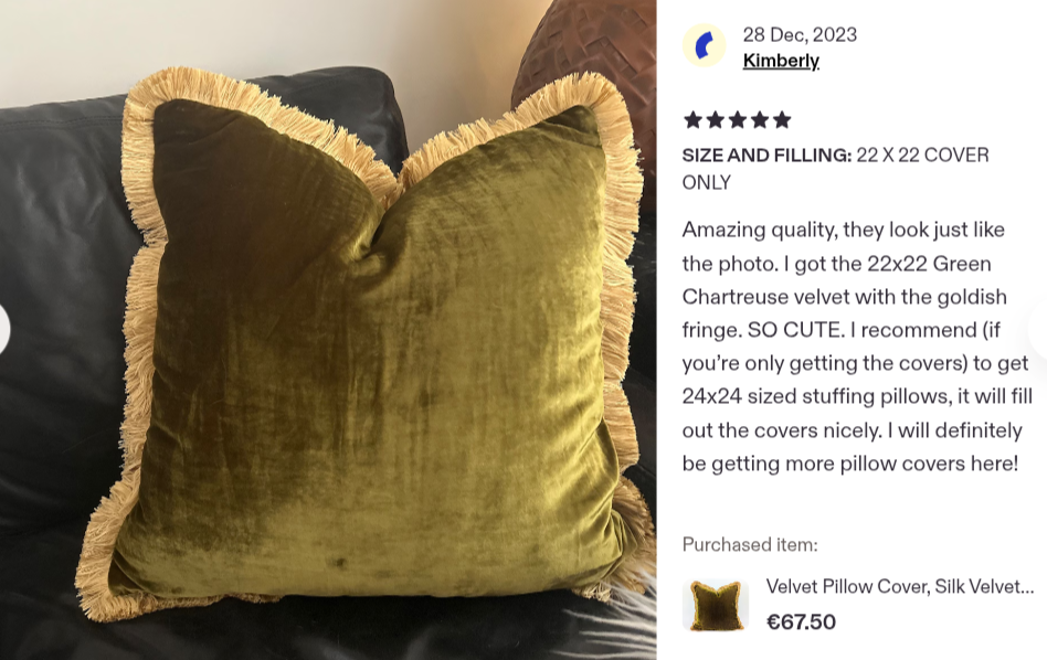 Velvet Fringe Pillow Cover, Silk Velvet Cushion, Chartreuse Green with Gold Trim