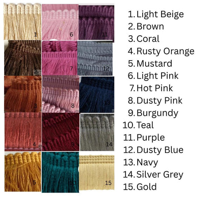 Custom Silk Velvet Fringe Pillow Covers, Jewel Tone Throw Cushions
