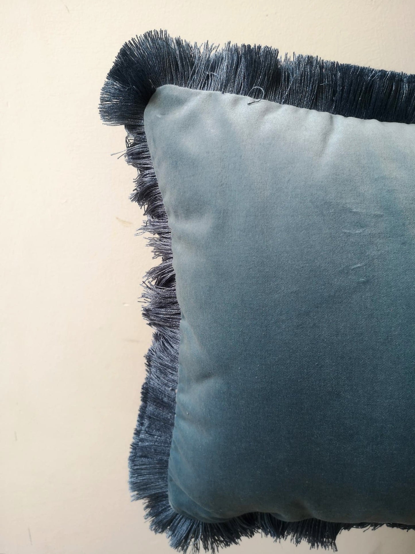 Long Lumbar - Blue Velvet Throw Cushion - Body Pillow