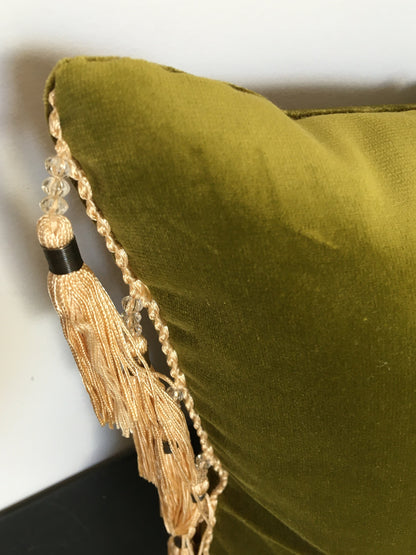 Velvet Pillow Covers, Silk Velvet Cushions, Velvet Tassel Pillows