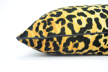 Leopard Velvet Lumbar Pillow – Cheetah Print Pillow - Designer Pillow - Animal Print Cushion