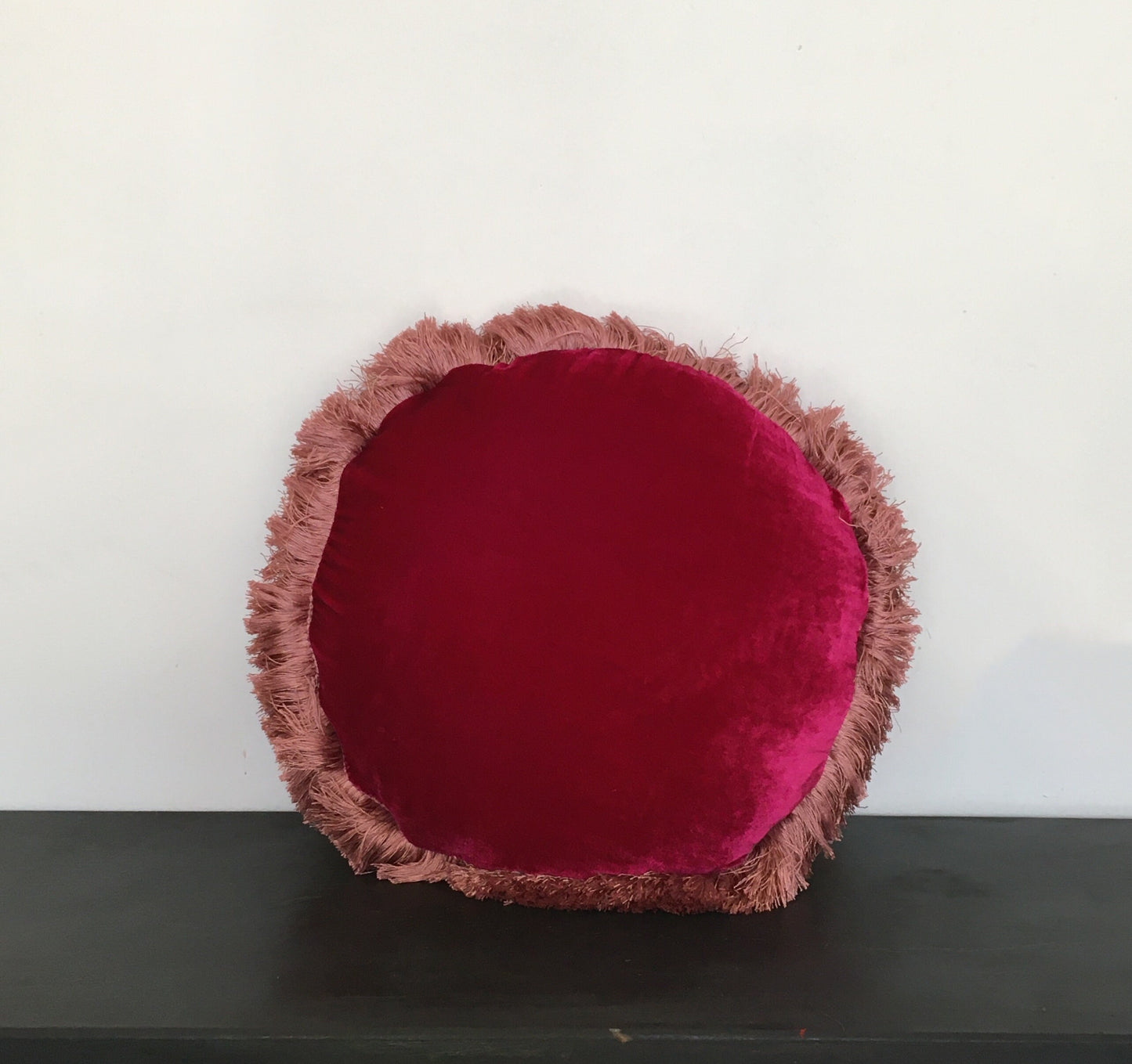 round velvet pillow // pink silk velvet pillow // silk velvet cushion