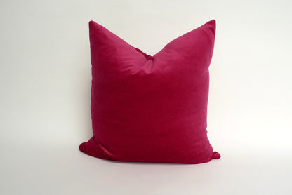 Raspberry Velvet Pillow - Pink Velvet Cushion with Concealed Zipper, Luxury Throw