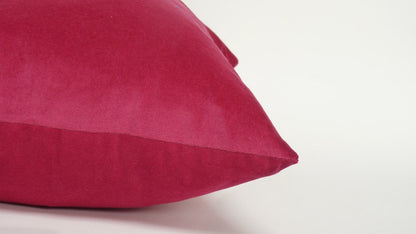 Raspberry Velvet Pillow - Pink Velvet Cushion with Concealed Zipper, Luxury Throw