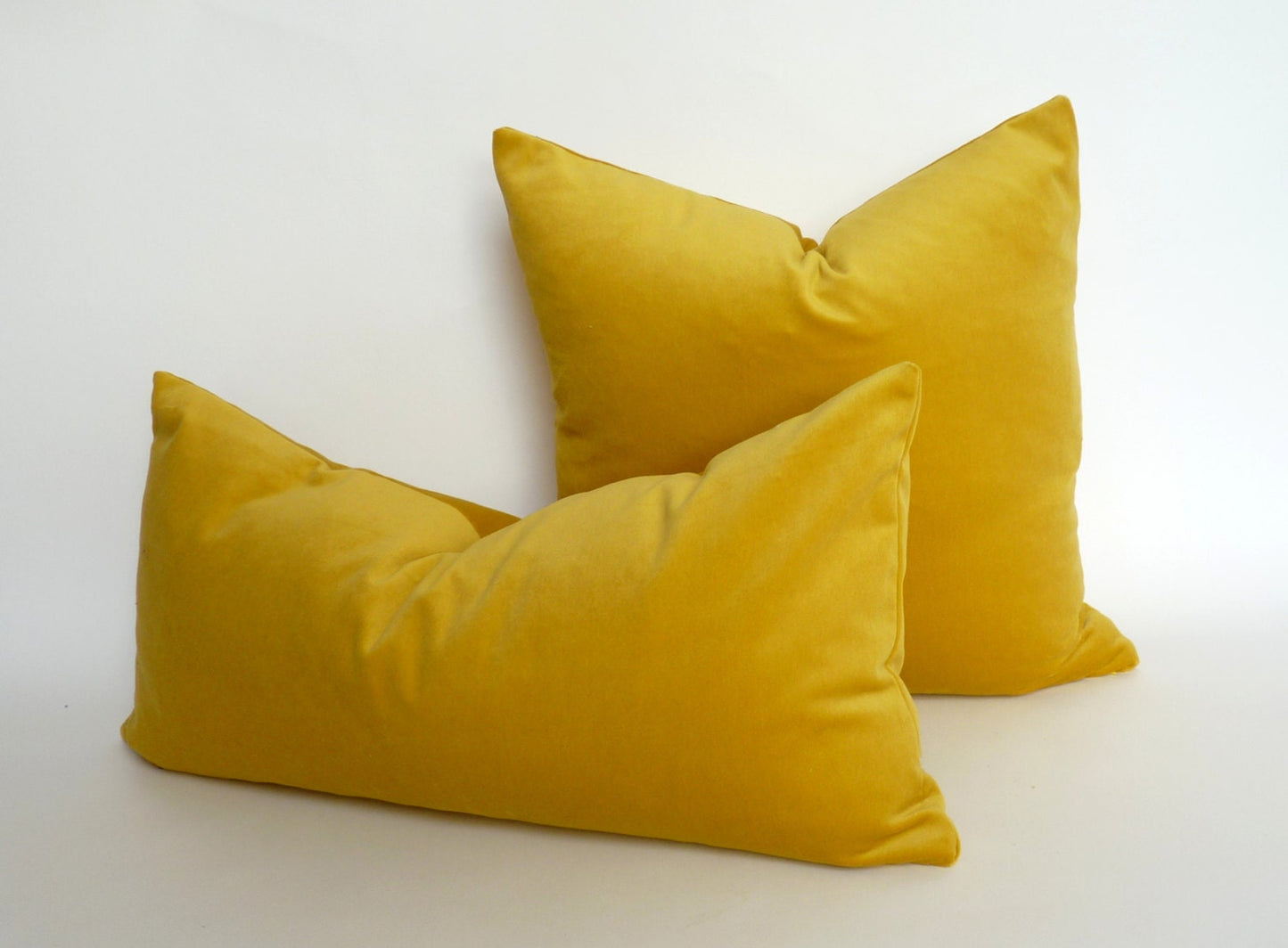 Yellow Velvet Pillow – Buttercup Yellow Velvet Cushion Case With