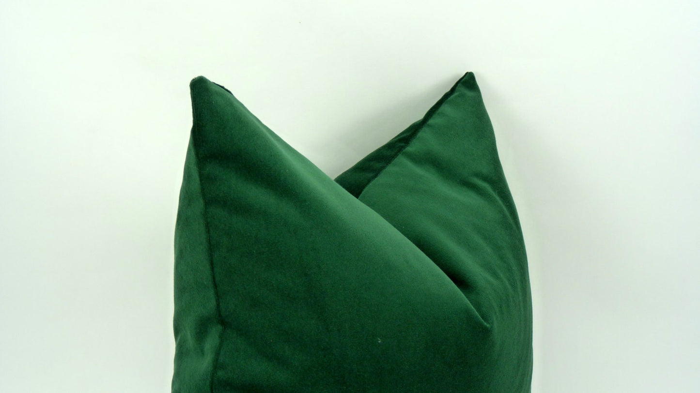 Forest Green Velvet Cushion – Luxury Green Pillow Cover With Cotton Velvet