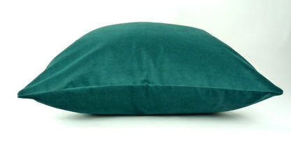 Teal Velvet Pillow - Green Teal Cushion With Cotton Velvet Cover, ed