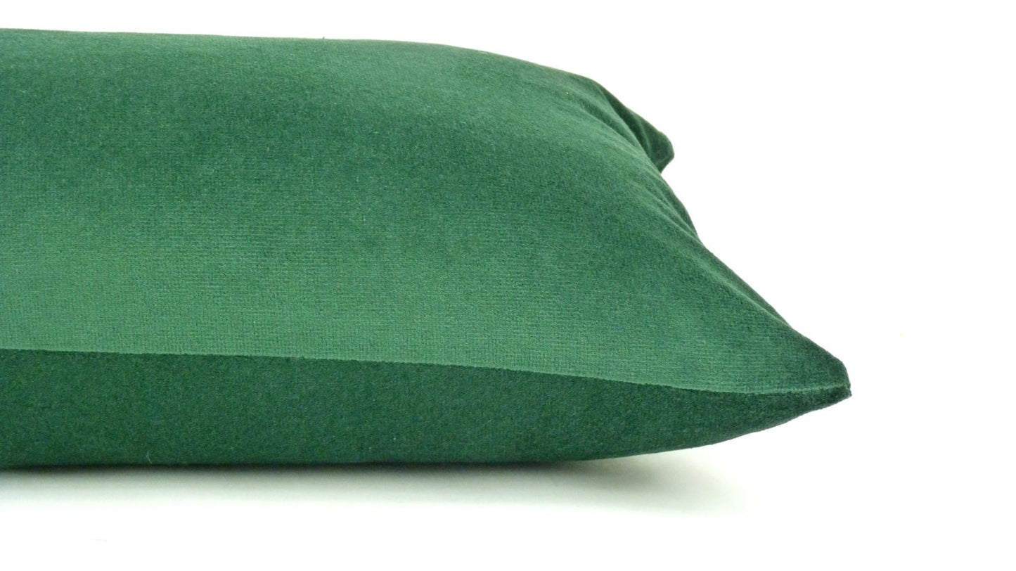 forest green velvet pillow case // forest green velvet cushion // green rectangle pillow