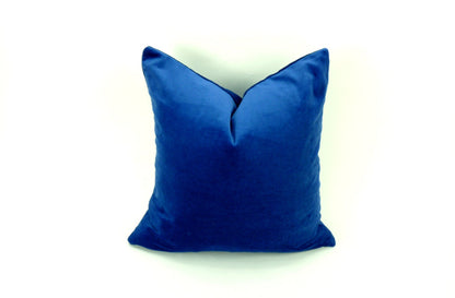 Royal Blue Velvet Pillow - Luxury Blue Velvet Cushion Cover With Concealed Zipper