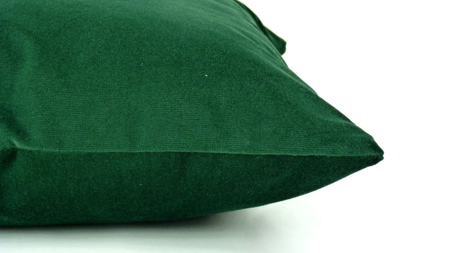 Forest Green Velvet Cushion – Luxury Green Pillow Cover With Cotton Velvet