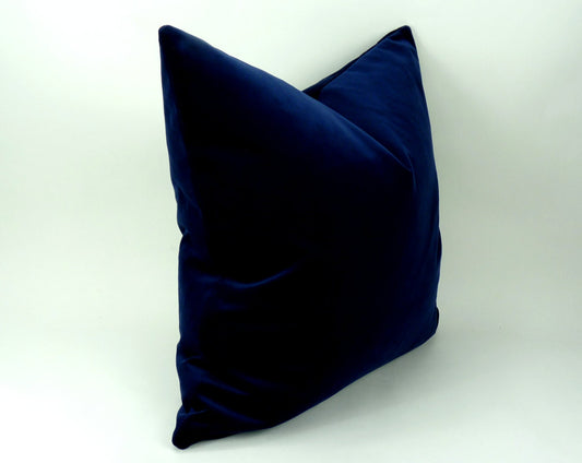 Midnight Blue Velvet Pillow - Luxury Navy Blue Velvet Cushion Cover,