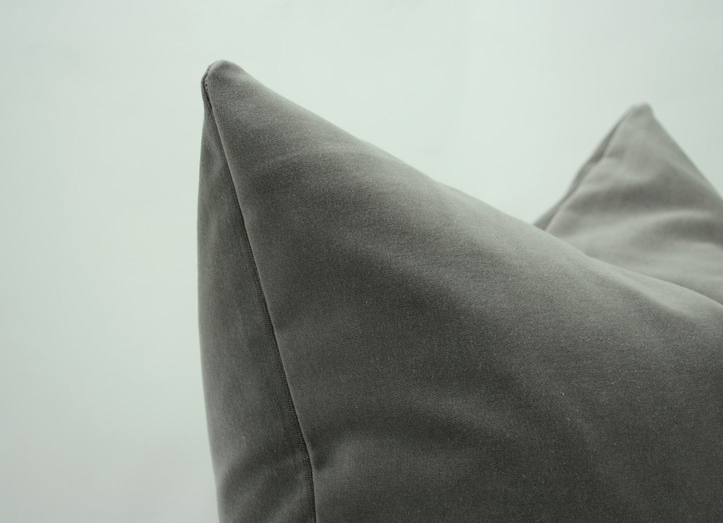 Grey Velvet Pillow | Stone Grey Velvet Cushion Cover With  - Luxury Soft Cotton
