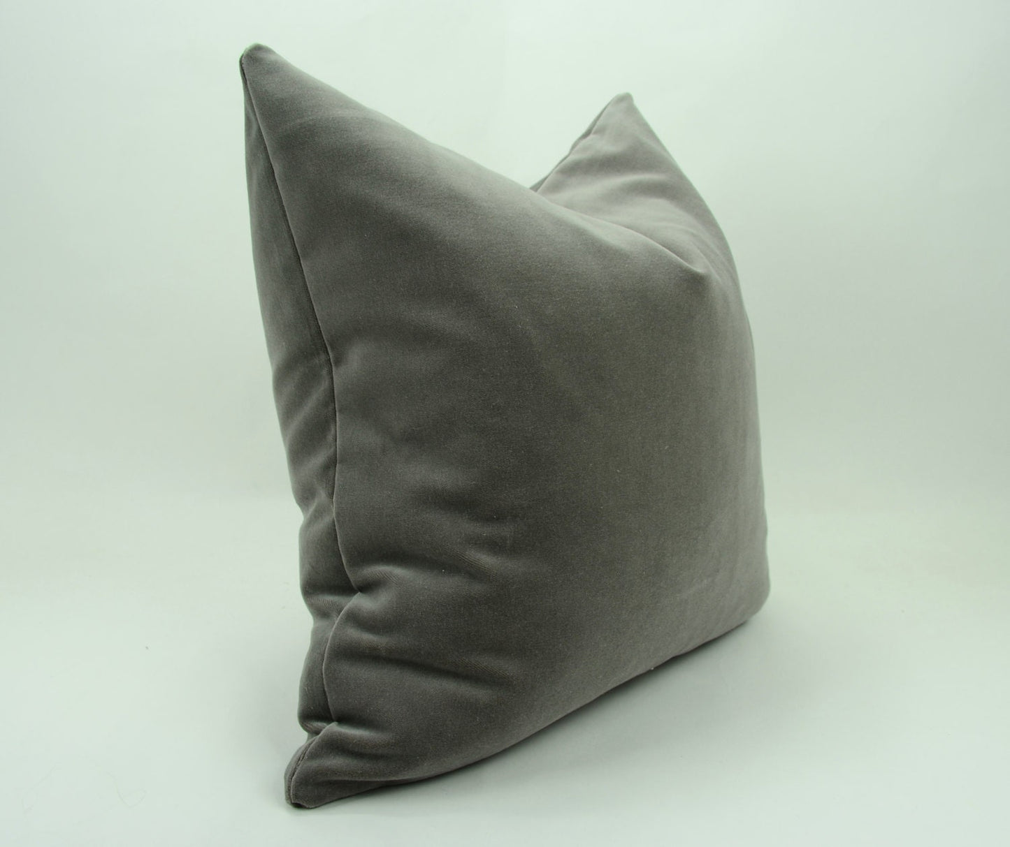 Grey Velvet Pillow | Stone Grey Velvet Cushion Cover With  - Luxury Soft Cotton
