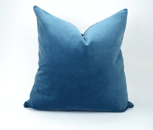 Slate Blue Velvet Pillow | Cotton Velvet Case