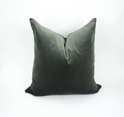 Charcoal Grey Velvet Pillow - Luxury Cotton Cushion Cover