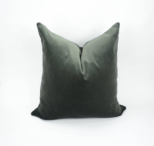 Charcoal Grey Velvet Pillow - Luxury Cotton Cushion Cover