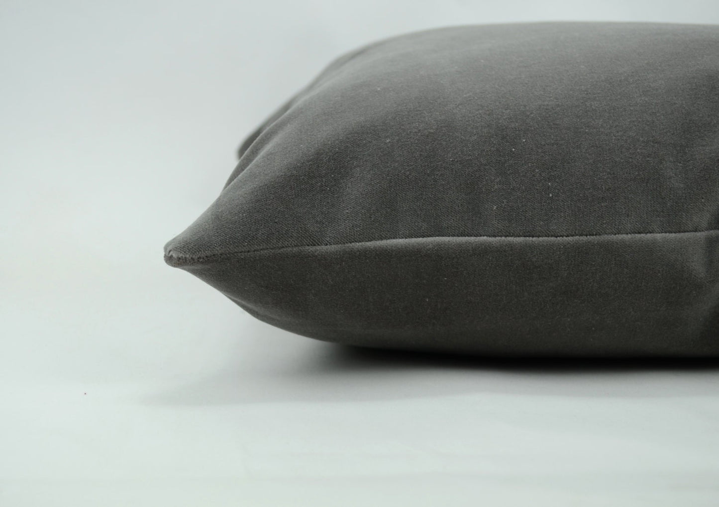 Grey Velvet Pillow | Stone Grey Velvet Cushion Cover With  - Luxury Soft Cotton