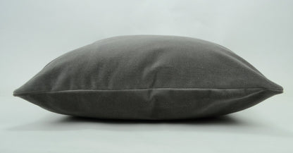 Grey Velvet Pillow | Stone Grey Velvet Cushion Cover With  - Luxury Soft Cotton