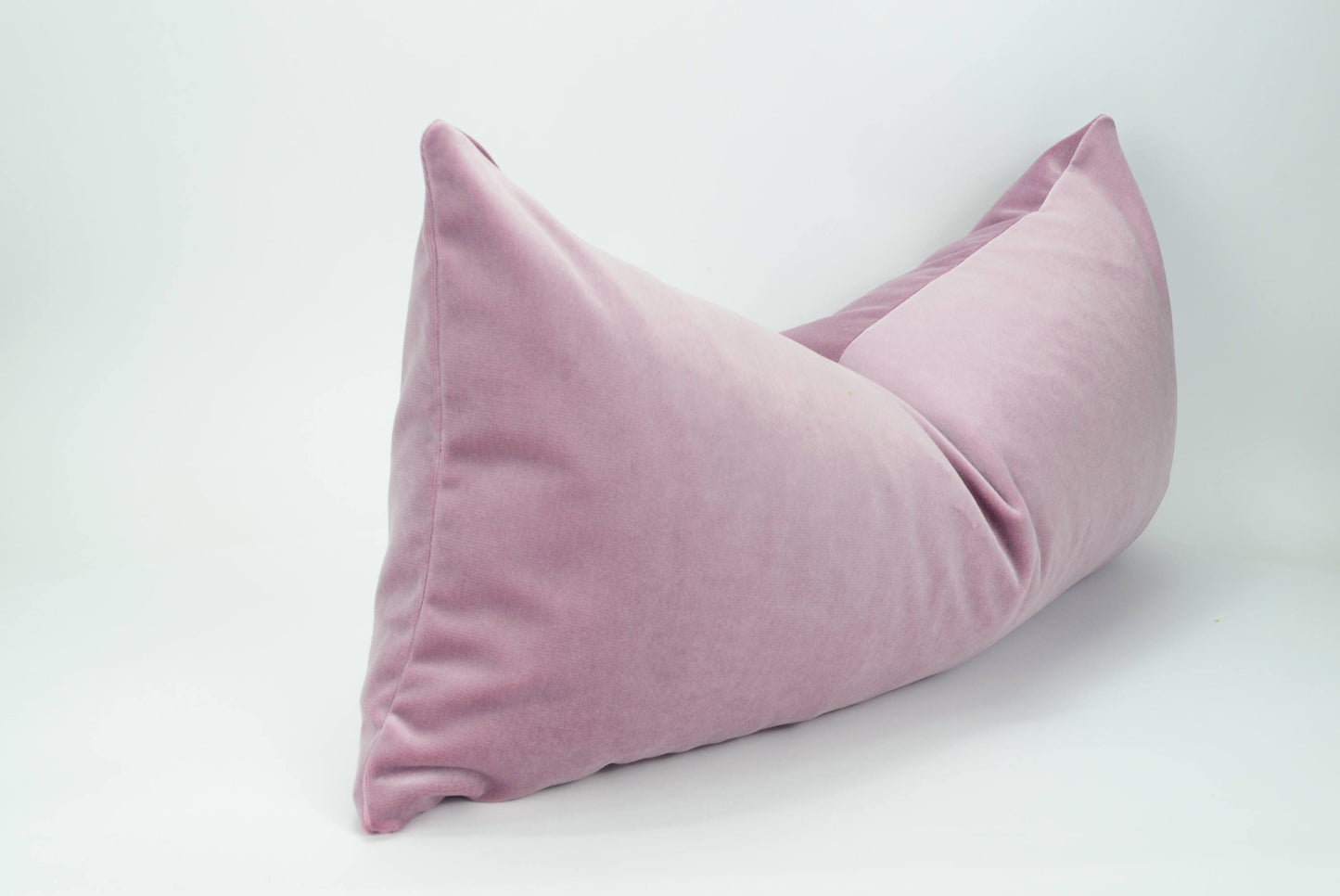 Velvet Pillow Cover - Vintage Rose Pink Lumbar Cushion With Hidden