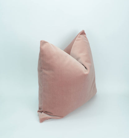 Dusty Pink Velvet Pillow – Luxury Soft Cushion Cover with Hidden Zipper
