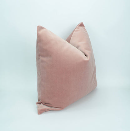 Dusty Pink Velvet Pillow – Luxury Soft Cushion Cover with Hidden Zipper