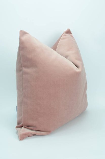 Dusty Pink Velvet Pillow – Luxury Soft Cushion Cover with Hidden Zipper