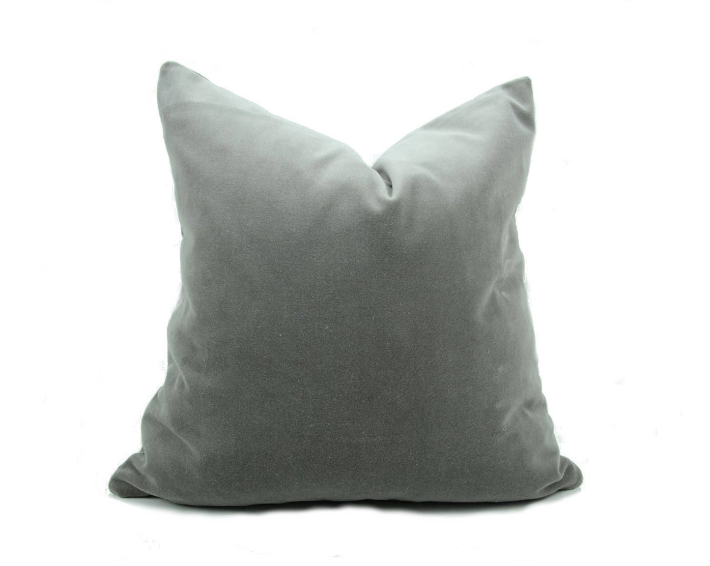 Grey Velvet Pillow | Stone Grey Velvet Cushion Cover With  - Luxury Soft Cotton
