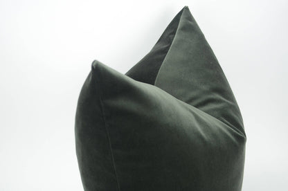 Charcoal Grey Velvet Pillow - Luxury Cotton Cushion Cover