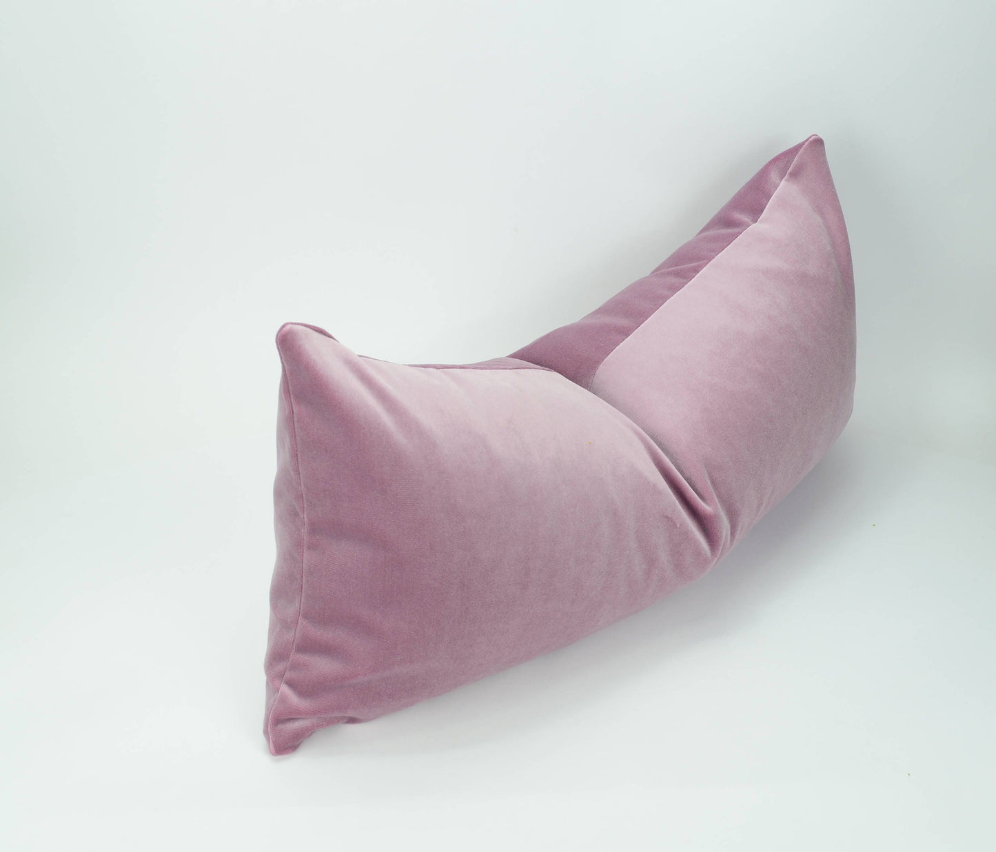 Velvet Pillow Cover - Vintage Rose Pink Lumbar Cushion With Hidden