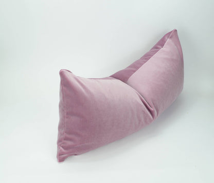 Velvet Pillow Cover - Vintage Rose Pink Lumbar Cushion With Hidden