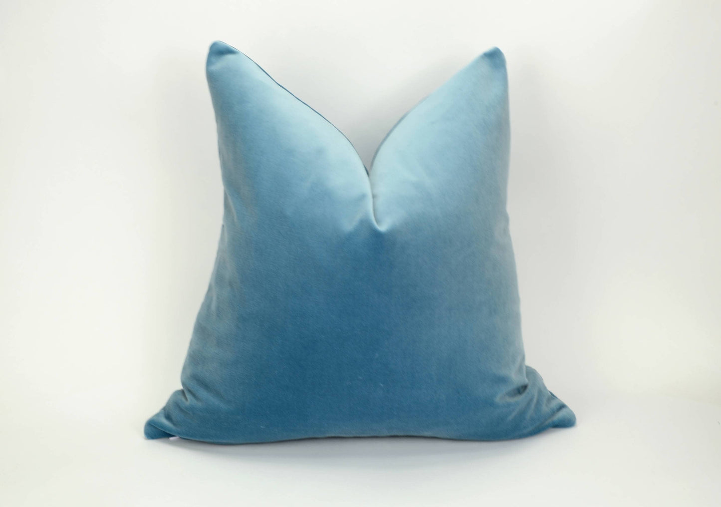 Blue Velvet Pillow - Cornflower Blue Cushion With Heavy Weight Cotton Velvet