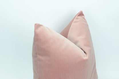 Dusty Pink Velvet Pillow – Luxury Soft Cushion Cover with Hidden Zipper